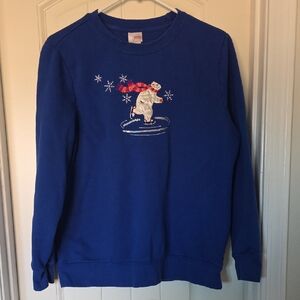 Holiday Editions Royal Blue Sweater with Festive Bear